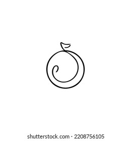 a minimalistic tangerine line monoline logo vector icon illustration