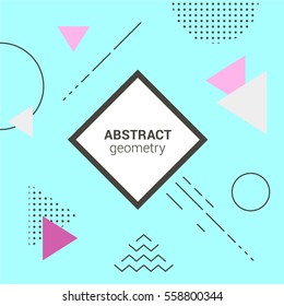 Minimalistic template design on stylish bright geometric background.
