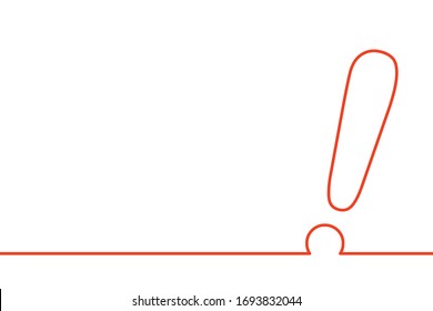 Plantilla minimalista con un signo de exclamación rojo y un subrayado y un gran espacio vacío para texto o imágenes.