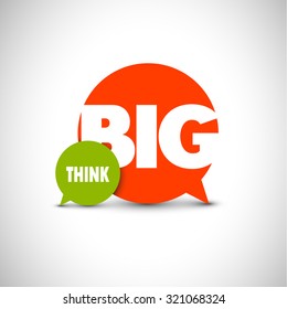 Minimalistic text lettering of an inspirational saying Think big