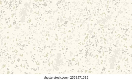 Minimalistic texture background. Beige seamless pattern with a slight rustle of pale gray-yellow flowers.  Simple grunge texture, small random spots. Vector illustration