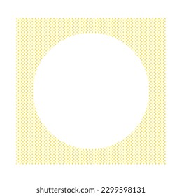 Minimalistic textured frame circle in square. Editable vector template for card, invitation, social media post, poster, mobile app, web ad. Simple colorful vector isolated on white background