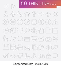 minimalistic thin line icons for websites and mobile apps
