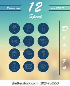 Minimalistic Thin Line Sports Sharp Vector Icons