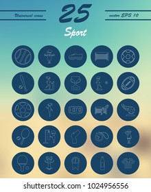 Minimalistic Thin Line Sports Sharp Vector Icons