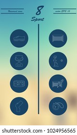 Minimalistic Thin Line Sports Sharp Vector Icons