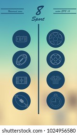 Minimalistic Thin Line Sports Sharp Vector Icons