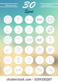 Minimalistic Thin Line Sports Sharp Vector Icons