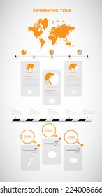 Minimalistic timeline infographic, vector