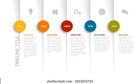 Minimalistic timeline template with circle icons