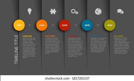 Minimalistic timeline template with circle icons