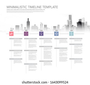 Minimalistic timeline template with square icons