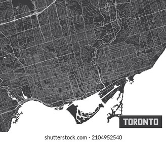 Minimalistic Toronto City Map Poster Design.