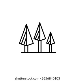 Minimalistic Tree Line Illustration Of Simple Forest With Pine Trees