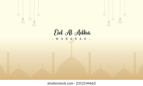 minimalistic and trendy banner and poster background for eid al adha celebration for muslims