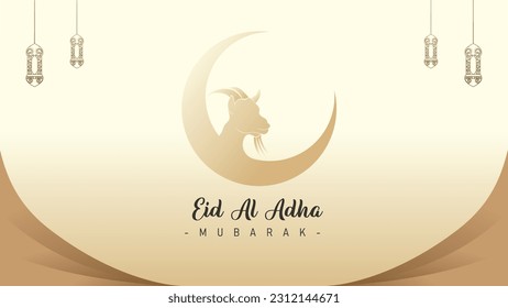 minimalistic and trendy banner and poster background for eid al adha celebration for muslims