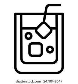 Minimalistic and trendy iced tea line icon for web, app, cafe, restaurant, and menu design