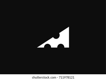 Minimalistic triangle cheese icon logo