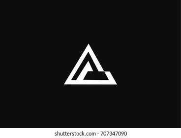 Minimalistic triangle geometric icon logo