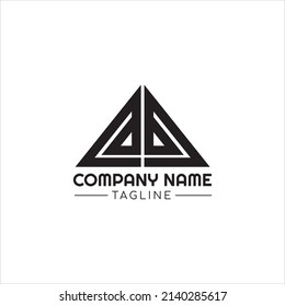Logo geométrico triangular minimalista con estilo etno