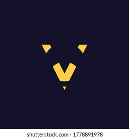 Minimalistic triangle golden abstract geometric simple traingle business logo icon design, Letter V