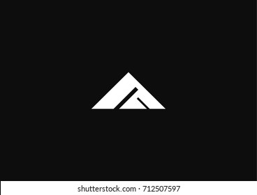 Minimalistic triangle icon logo
