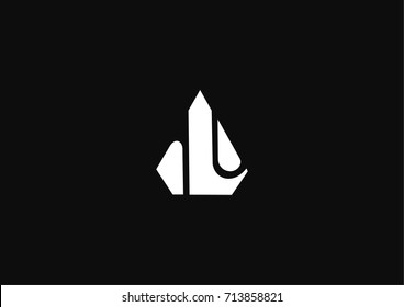 Minimalistic triangle icon logo