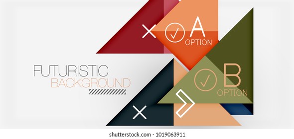 Minimalistic triangle modern banner design, geometric abstract background. Vector hi-tech futuristic