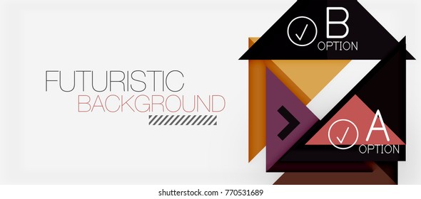 Minimalistic triangle modern banner design, geometric abstract background. Vector hi-tech futuristic