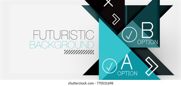 Minimalistic triangle modern banner design, geometric abstract background. Vector hi-tech futuristic