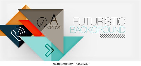 Minimalistic triangle modern banner design, geometric abstract background. Vector hi-tech futuristic