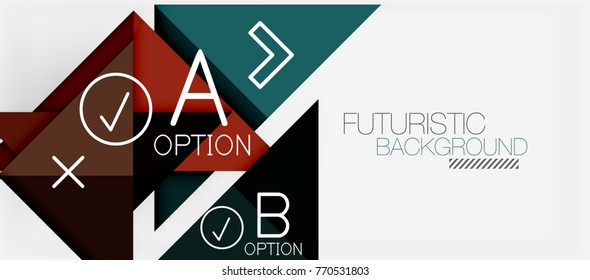 Minimalistic triangle modern banner design, geometric abstract background. Vector hi-tech futuristic