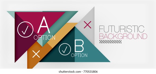 Minimalistic triangle modern banner design, geometric abstract background. Vector hi-tech futuristic