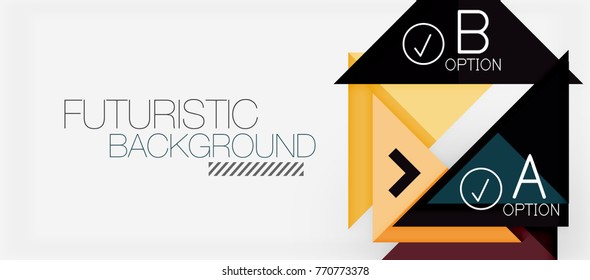 Minimalistisches Dreieck modernes Bannerdesign, geometrischer abstrakter Hintergrund. Vektorgrafik-High-Tech-Futuristik