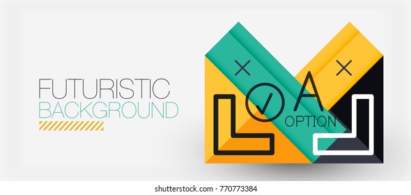 Minimalistic triangle modern banner design, geometric abstract background. Vector hi-tech futuristic