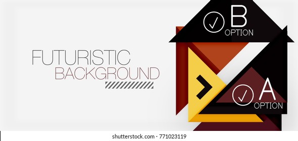 Minimalistic triangle modern banner design, geometric abstract background. Vector hi-tech futuristic