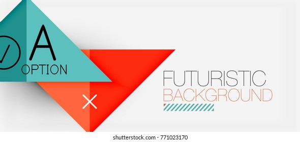 Minimalistic triangle modern banner design, geometric abstract background. Vector hi-tech futuristic