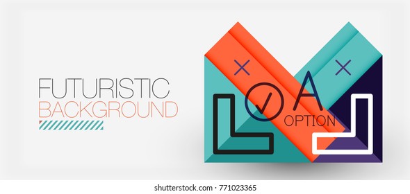 Diseño minimalista de banners modernos, fondo abstracto geométrico. Vector de alta tecnología futurista