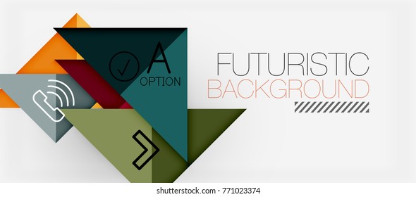 Minimalistic triangle modern banner design, geometric abstract background. Vector hi-tech futuristic