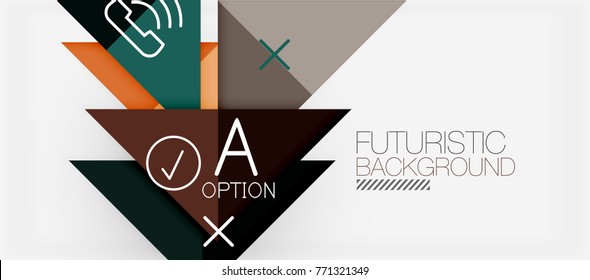 Minimalistic triangle modern banner design, geometric abstract background. Vector hi-tech futuristic