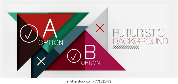 Minimalistic triangle modern banner design, geometric abstract background. Vector hi-tech futuristic