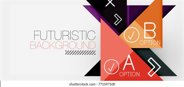 Minimalistic triangle modern banner design, geometric abstract background. Vector hi-tech futuristic