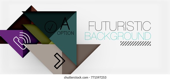 Diseño minimalista de banners modernos, fondo abstracto geométrico. Vector de alta tecnología futurista