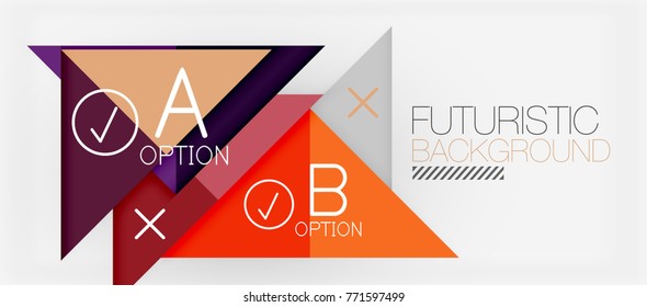 Minimalistic triangle modern banner design, geometric abstract background. Vector hi-tech futuristic