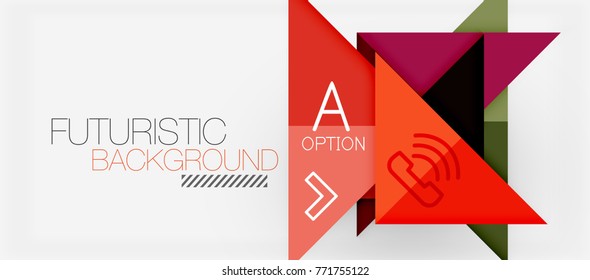 Minimalistic triangle modern banner design, geometric abstract background. Vector hi-tech futuristic