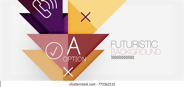 Minimalistisches Dreieck modernes Bannerdesign, geometrischer abstrakter Hintergrund. Vektorgrafik-High-Tech-Futuristik
