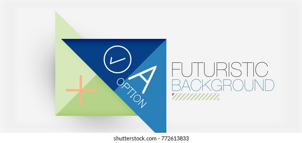 Minimalistic triangle modern banner design, geometric abstract background. Vector hi-tech futuristic