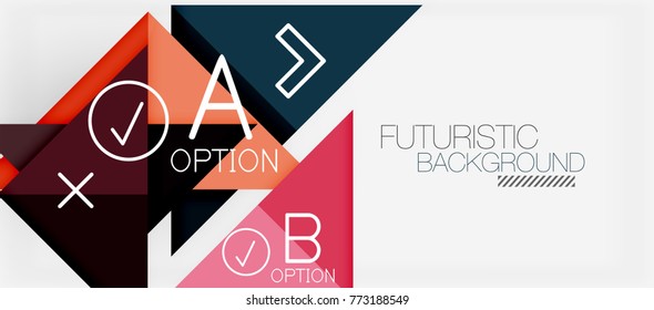 Minimalistic triangle modern banner design, geometric abstract background. Vector hi-tech futuristic