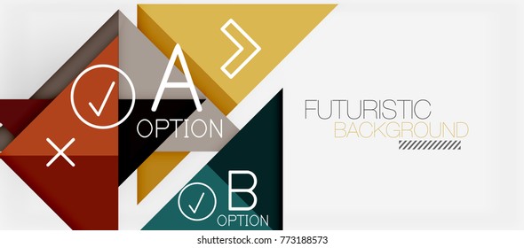 Minimalistic triangle modern banner design, geometric abstract background. Vector hi-tech futuristic