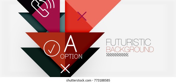 Minimalistic triangle modern banner design, geometric abstract background. Vector hi-tech futuristic